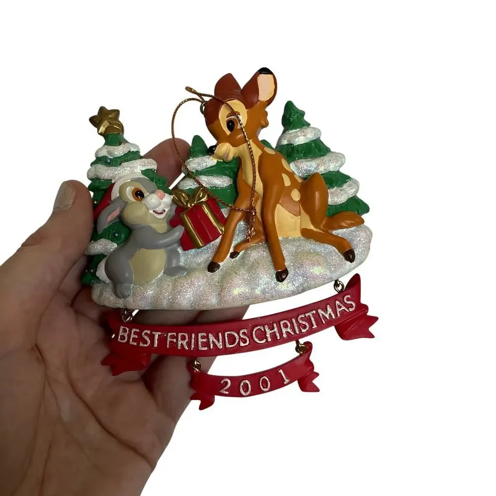 Disney collectible piece ornament bambi best‎ friends christmas 2001 christmas